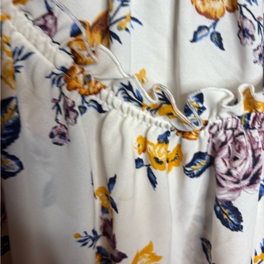 SIGNATURE STUDIO 2X Blue Tunic Top 3/4 Sleeve Length Boho Floral print - Picture 7 of 13